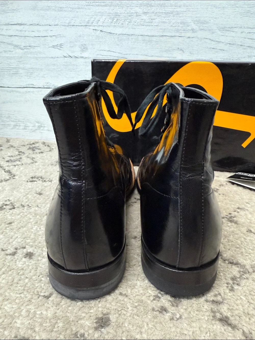 Men's Stacey Adam’s Madison Black Leather Lace-Up Dress Boot
